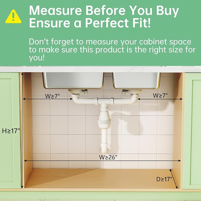 3-Tier Under Sink Organizer, Pull Out Cabinet Organizer for Kitchen & Bath | Height Adjustable, Heavy Duty Carbon Steel Holds 60 lbs, Rust-Proof Fits Kitchen Cabinet, Bathroom, Pantry & Laundry - Image 3