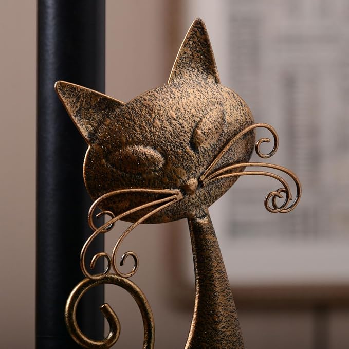 HAUCOZE Cat Paper Towel Holder Countertop Metal Paper Roll Stand 13.4 Inch | Paper Dispenser with Weighted Base Farmhouse Kitchen Decor Table Centerpiece Gift for Dining Room Bathroom - Image 10