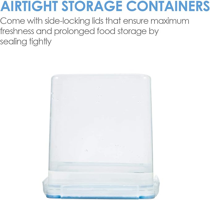 Vtopmart 2.5L / 84.5oz Food Storage Containers, 4 PCS, Blue | Airtight Seal, BPA Free, Food Grade Material, Dishwasher Safe (Not Lids) - Image 4