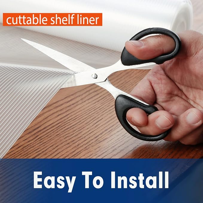 Shelf Liner, Drawer Liner, 2 Rolls x 12 Inches x 20 FT Cabinet Liner for Kitchen Cabinets Non-Adhesive Shelf Liners, Waterproof Shelf Paper with Non-Slip, Durable Liners, Clear - Image 6