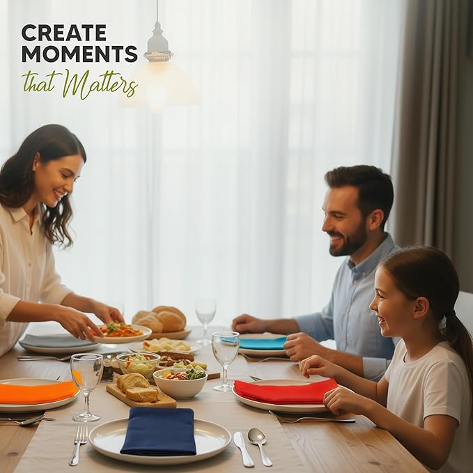 Utopia Kitchen Cotton Blend Multi Color Cloth Napkins [12 Pack, 18x18 Inch] | Absorbent Washable and Reusable for Dinner, Restaurant, Lunch, Wedding and Hotel - Image 5