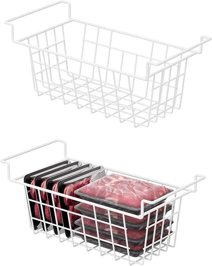 SANNO Chest Freezer Baskets, Deep Freezer Organizer Bins Sturdy Metal Wire Freezer Organizer for Home Kitchen, 17.5in by SANNO