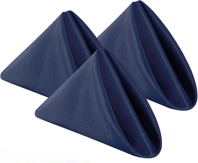 Bailarina Cloth Napkins Set of 80,17x17 inches Dinner Napkins Cloth Washable,Polyester Square Table Cloth Napkin Bulk with Hemmed Edges Ideal for Banquets, Parties and Weddings-Navy Blue by Bailarina