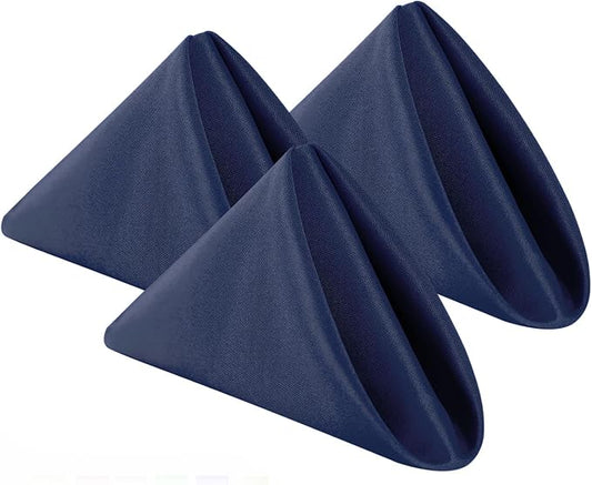 Bailarina Cloth Napkins Set of 80,17x17 inches Dinner Napkins Cloth Washable,Polyester Square Table Cloth Napkin Bulk with Hemmed Edges Ideal for Banquets, Parties and Weddings-Navy Blue by Bailarina