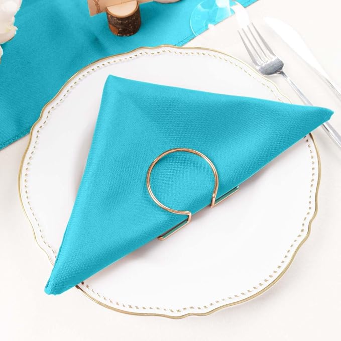 Efavormart Premium Cloth Napkins Set of 5, 20x20 Inch Turquoise Seamless Dinner Napkins, Washable Linen Table Napkin Cloth with Hemmed Edges for Weddings, Party and Banquet - Image 7
