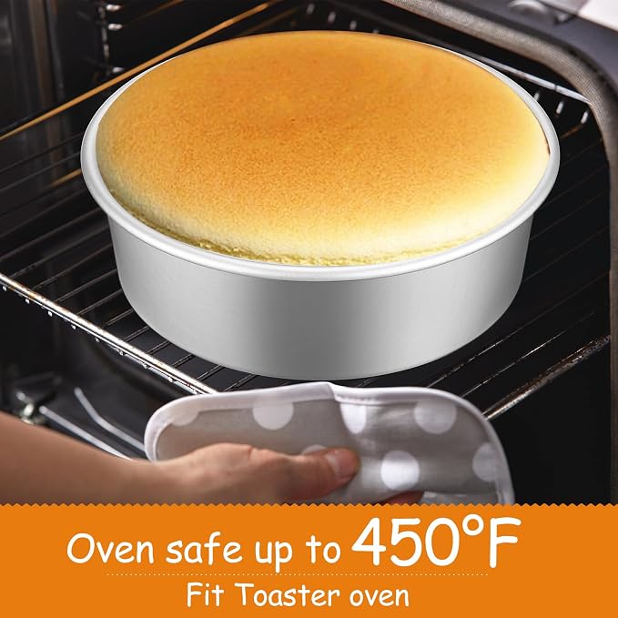 Mumufy 9 Pcs Aluminum Round Cake Pan Set 3-Tiered Non Stick Cake Durable, Even Heating, Rust-Resistant,for Home Party Wedding or Birthday Cakes Baking Supplies 6, 8, 10 inch - Image 5