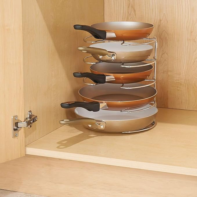 InterDesign Classico Kitchen Cabinet Storage Organizer for Skillets, Pans - Vertical, Chrome - Image 4