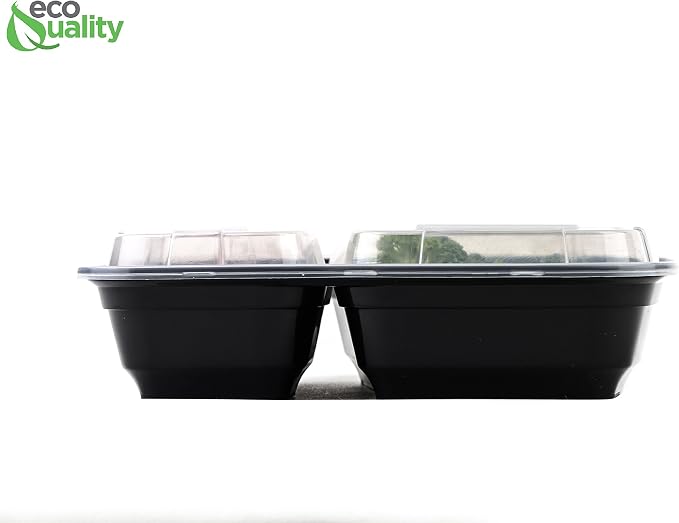 Meal Prep Containers, [150Pack][32oz] 2 Compartment with Lids, Reusable Bento Box, Food Storage Containers | BPA Free | Stackable | Lunch Boxes, Microwave/Dishwasher/Freezer Safe - Image 4