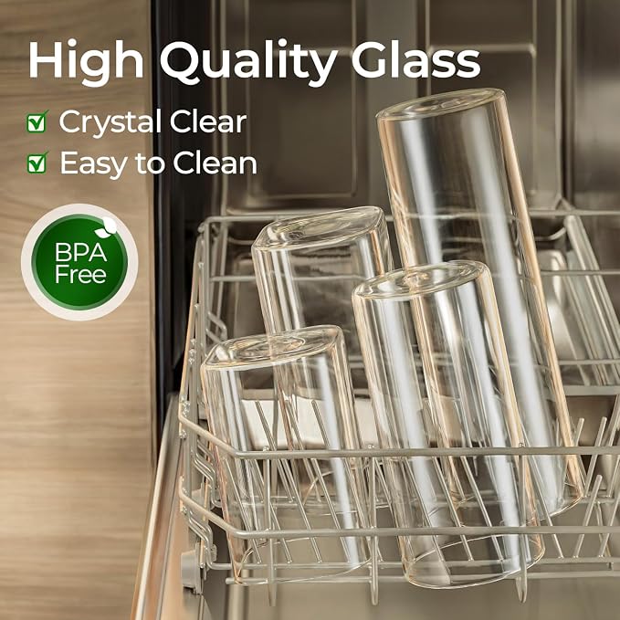 ComSaf Glass Storage Containers wtih Lids 1.4 Qt, Set of 3 Galss Jars | Glass Pantry Storage Containers, Square Kitchen Canisters, Lid with Silicone Seal, Cookie, Cereal, Coffee, 44oz, BPA Free - Image 4