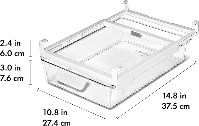 OXO Good Grips Fridge Undershelf Drawer 14 in - for Deli Meat, Cheese, Produce and More (Pack of 4) - Image 2