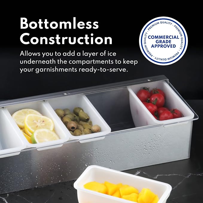 New Star Foodservice 48049 Stainless Steel Condiment Dispenser with 6 Compartments - Image 9