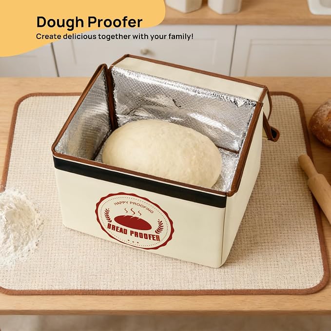 Versatile Dough Proofer Warming Box Adjustable Temperature Timer Control Bread Proofing Box Collapsible Design Sourdough Proofing Container for Making Bread - Image 6