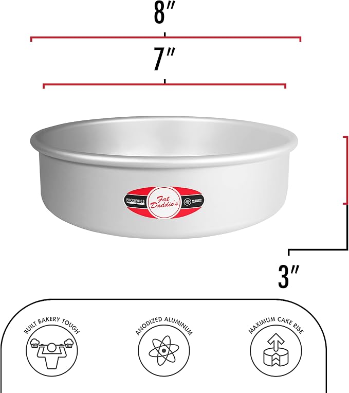 Fat Daddio's PCC-73SET Anodized Aluminum Round Cheesecake Pans, 2 Piece Set, 7 x 3 Inch - Image 2