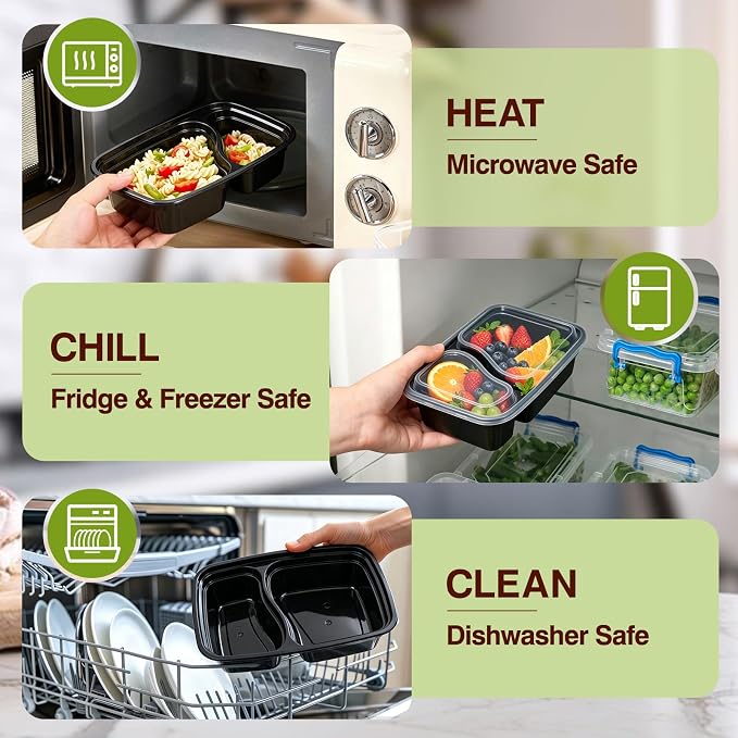 150 Pack (300 Pcs) 28oz Meal Prep Containers with Lids, Single Compartment Reusable Food Containers, BPA Free & Leakproof, Microwave Freezer Dishwasher Safe, Bento Box for Lunch Takeout Freezer - Image 4