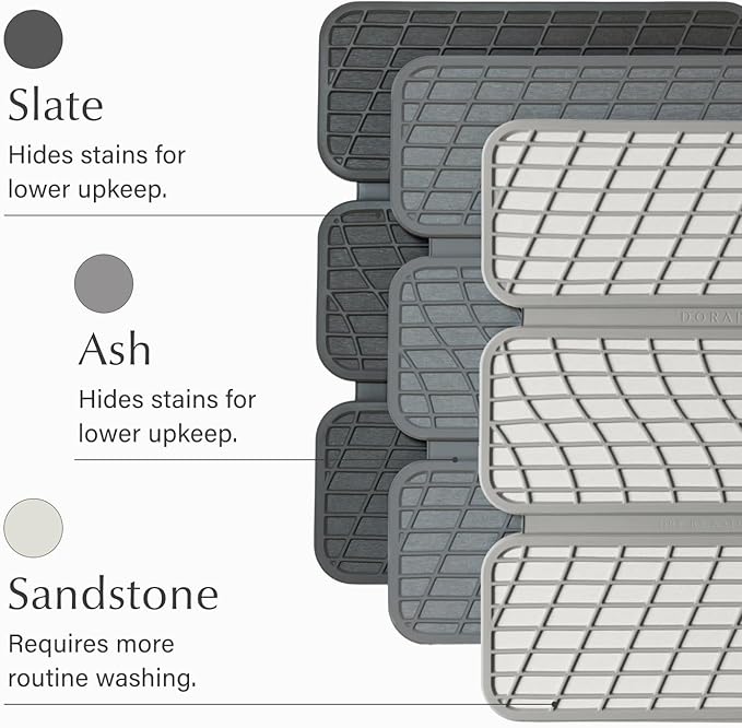 Dorai Home Dish Pad - Collapsable Stone Dish Drying Mat with Diatomaceous Earth for Quick Drying - Ultra Absorbent - Encased in Silicone - Eco-Friendly, Foldable - Large 24.6" x 16.5", Ash - Image 5