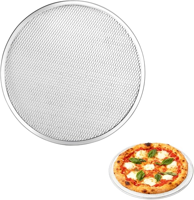 Astero Pizza Screen for Home Bakers & Professionals, Oven Baking Solutions | 18 Inch Perforated Aluminum Pizza Screen, Non-Stick Pizza Pan for Restaurants, Pizzerias, Commercial & Home Baking (1 Pack) by Astero