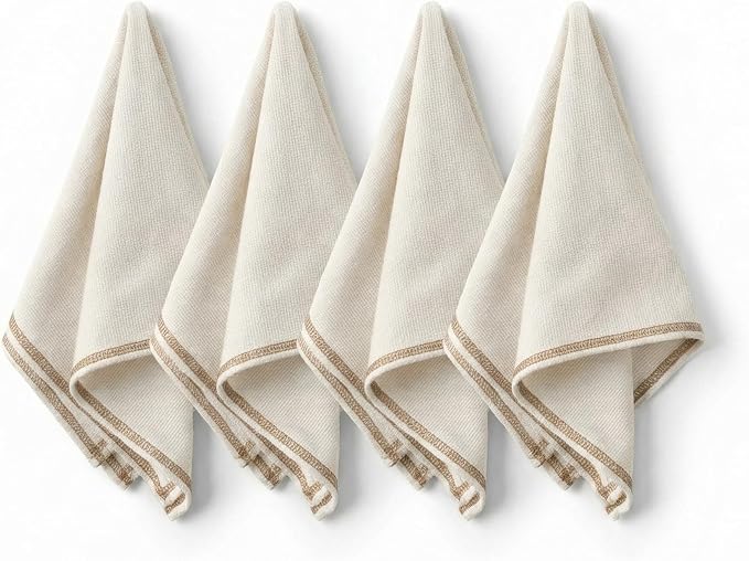 Odin 100% Turkish Cotton Dinner Napkins Set of 4, 18x18 Inch, Clean Edge, Oeko-TEX Certified, Reusable Cloth Napkins for Dining, Entertaining, and Holiday Tables by Jojomia