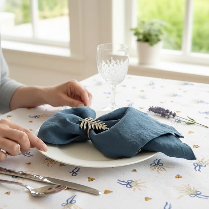 Linen Napkins –100% French Flax – Stonewashed Pure Linen Cloth Napkins - Size 18 Inch x 18 Inch – Set of 4 (Soft Teal Blue) - Image 5