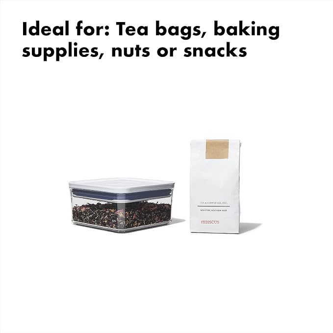 OXO Good Grips POP Container - Airtight Food Storage - Big Square Mini 1.1 Qt Ideal for tea bags, baking supplies, nuts or snacks - Image 2