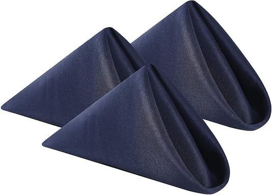 Cloth Napkins 20x20 inch Washable Polyester Dinner Napkins Soft Table Napkins for Wedding Party Dining Banquet(Navy,25PCS) by Cupuamon