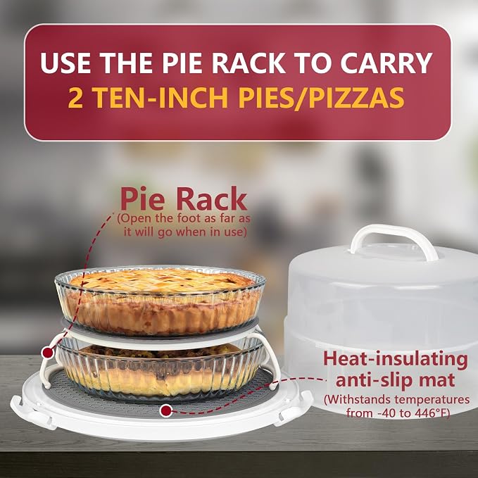 12 Inch Cake carrier Container with Lid and Handles Includes Insulated Bag for Safe Transportation of Buttercream Doesn't Melt Easy for Cakes, Pies and Cupcakes (Red) - Image 3