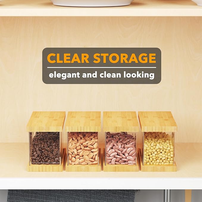 SpaceAid Bamboo Food Storage Container - Airtight Cereal Containers with Lids, Kitchen Cereal Canisters Pantry Organizers and Storage for Rice, Flour, Coffee, Snack, Extra Small 1 Pack - Image 5