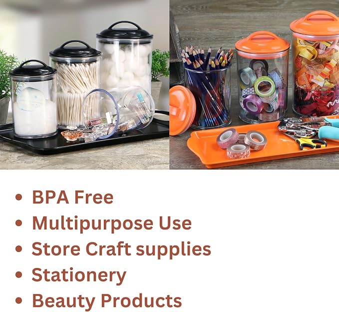 Reston Lloyd Food Storage Containers, BPA Free Airtight Canisters for Cereal, Pasta, Sugar, Coffee, Flour, Cookies, Loose Tea, for Kitchen Organization, Set of 3, Pink (Pack of 4) - Image 6