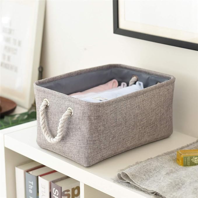 Large Storage Bins- Storage Baskets for Organizing Shelves, Basket Organizer for Closet Bookshelf Dog Toy Nursery Clothes Laundry Home Organization, Fabric Storage Cubes W/Handles - Image 8