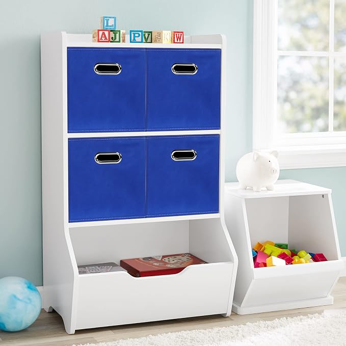 Fabric Cubby Storage Bins,13x13x13 Inches,Cube Organizer Bin Foldable Storage Boxes with Dual Handles Fabric Organizer Box and collapsible Storage basket,Set of 8,Dark Blue - Image 4