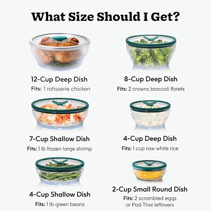 Anyday 4-Cup Glass Food Storage with Lid (Clear Kale) | Round Deep Dish, Plastic-Free Meal Prep, Microwave-Safe Reheating, Stackable Airtight Container, Vented Lid - Image 9