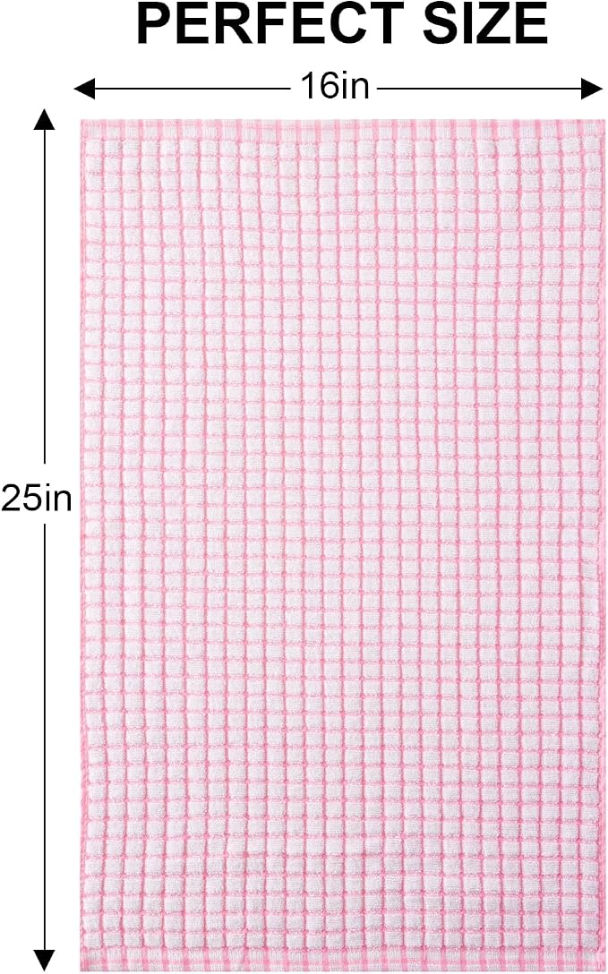 Kitinjoy Cotton 12 Pack Terry Kitchen Towels, Pink | 16 x 25 Inches Super Soft and Absorbent Dish Towels, Quick Drying hand towels for kitchen Drying - Image 6