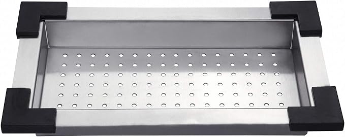 Kraus Stainless Steel Colander, 17 1/2" x 9 1/2" x 2 1/4", CS-2 by Unknown