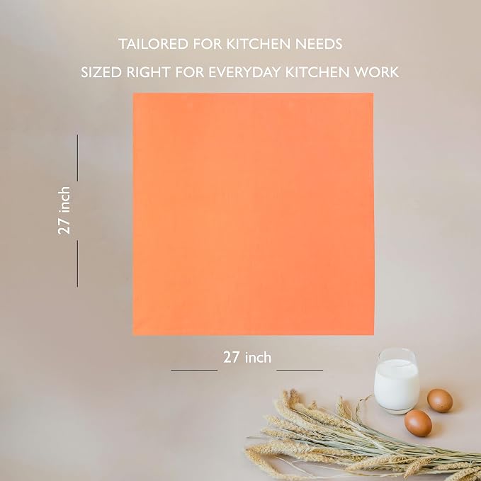 Urban Villa Kitchen Towels Cotton Dish Towels 27”x27” (Set of 12) Orange - Image 4