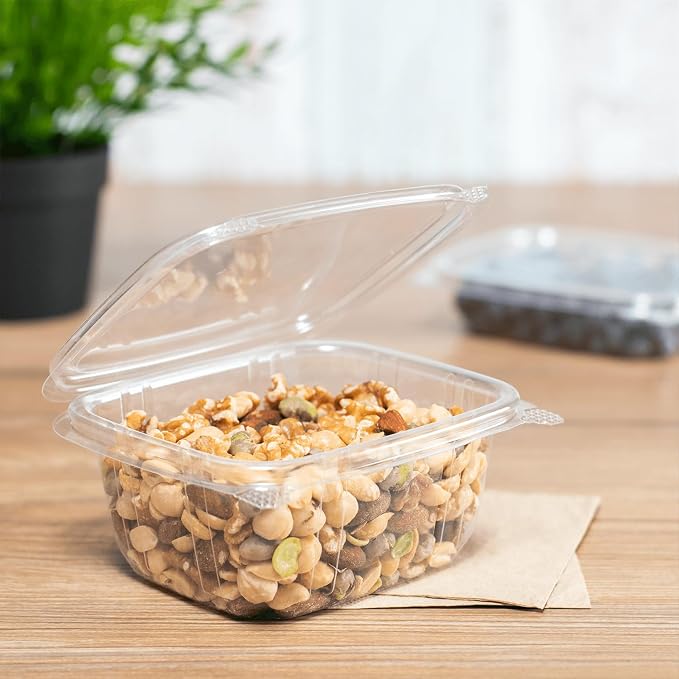 Karat PET Hinged Deli Containers with Lids - Perfect for Pasta Salads, Fruit, Deli Sides, and Home Meal Prep - Clear Plastic Food Containers, Take Out Containers (16oz) - Image 2