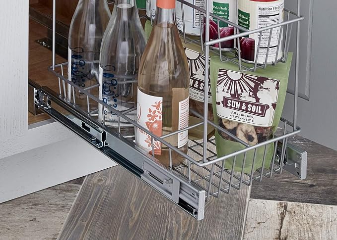 ClosetMaid 32105 Premium Wide 3-Tier Compact Kitchen Cabinet Pull-Out Basket, 8.75-Inch - Image 9