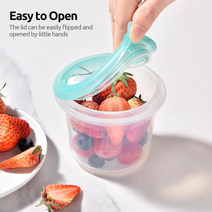 U-Taste Silicone Container with Lid, Kitchen Meal Prep Food Storage, 1Cup*2 | Food Grade Liquid Silicone, Leak-Proof Airtight Lid, Meal Prep Lunch Box, Freezer & Microwave Safe, Clear Date Marking Circle - Image 8