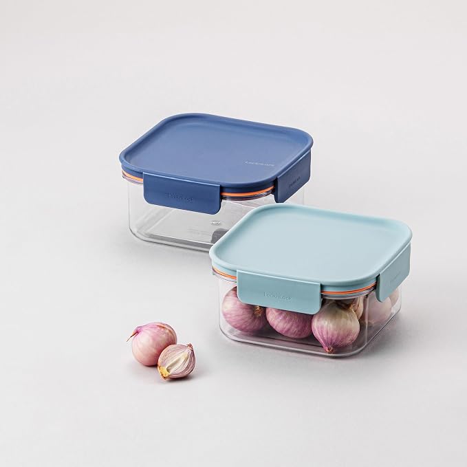LocknLock Tritan Plastic Bisfree Modular Plus Food Storage Container Set, 8 set (4 containers & 4 Lids)- Navy - Image 2