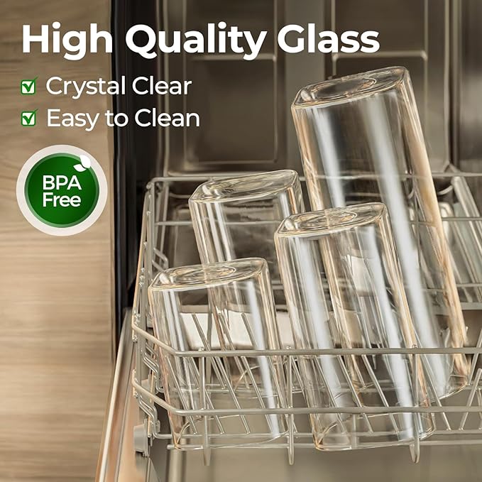 ComSaf Glass Storage Containers With Lids 1.8 Qt, 3 Pack Pantry Organizers | Glass Jars With Bamboo Lids, Rectangle Pantry Jar, Kitchen Canisters, Dry Food Storage Cereal, Flour, Sugar, 54oz, BPA Free - Image 6