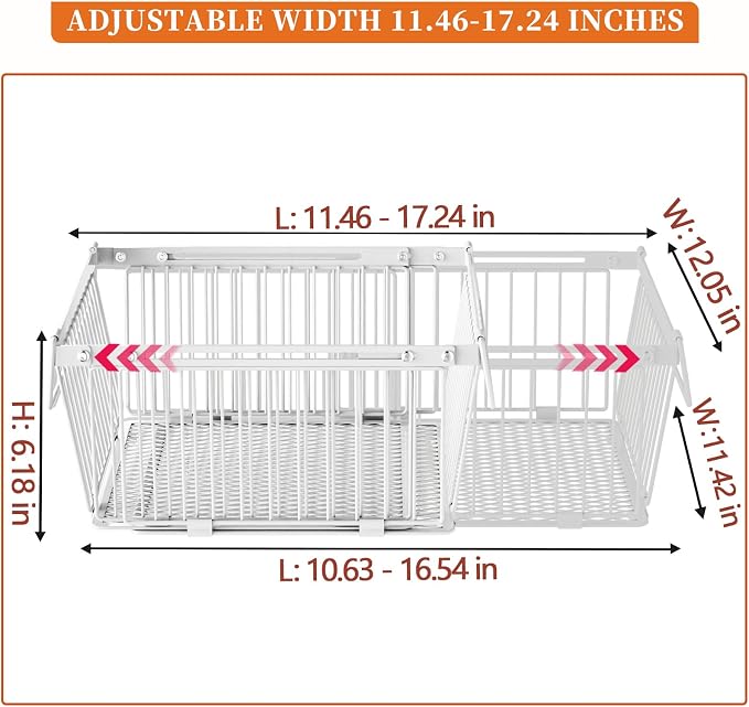 Large Freezer Organizer Bins for 10 to 20 Cu.Ft,6 Pack , Leak-Proof Bottom | ANJUBANFreezer Organizer Bins, Stackable,expandable,foldable,With handle Wire Storage Container Baskets for Sort Frozen Meats - Image 7