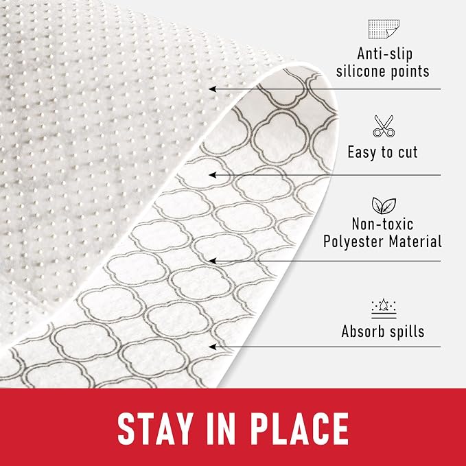 Cooyes Non Slip Refrigerator Liners, 2-in-1 Fridge Mats and Fresh-Keeping Shelf Liners, Absorbs Excess Moisture, BPA-Free, Multiple Sizes for Glass Shelves Kitchen Cabinets Drawers, 12" x 360" - Image 4