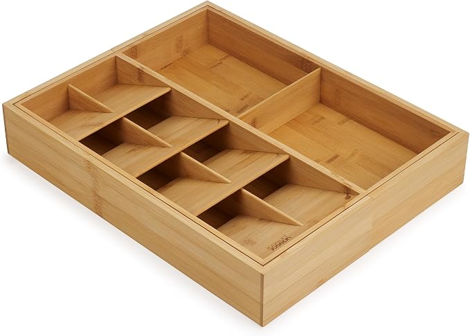 Joseph Joseph DrawerStore Expanding Silverware, Flatware, Utensil & Gadgets Organizer, Expandable in Drawer Space Saving Tray, Bamboo - Image 4