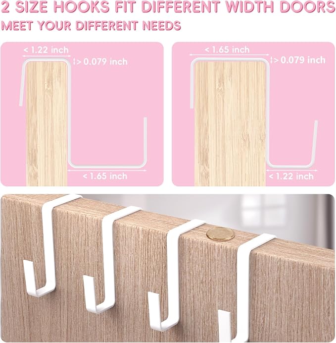 FENTEC 1 Pack 8 Shelves Over The Door Shoe Organizer,68" Exlarge Deep Pockets Hanging Shoe Organizers, Shoe Rack for Closet, Shoe Holder for Boots,Over Door Organizer in Home, RV, Dorm, Pink - Image 7