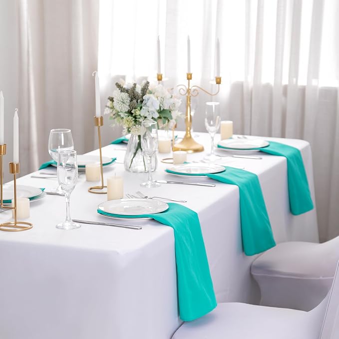 Bailarina Cloth Napkins Set of 80,17x17 inches Dinner Napkins Cloth Washable,Polyester Square Table Cloth Napkin Bulk with Hemmed Edges Ideal for Banquets, Parties and Weddings-Turquoise - Image 6