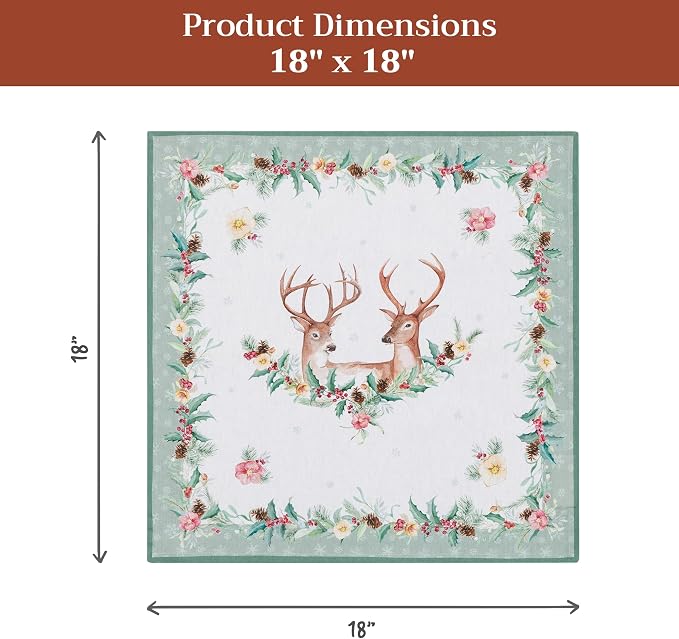 Maison d' Hermine Cloth Napkins Set of 4 Reusable 100% Cotton (18" x 18") | Everyday Square Napkins Cloth Washable Dinner Party Wedding Restaurant Hotel Kitchen Spring Summer - Xmas - Image 7