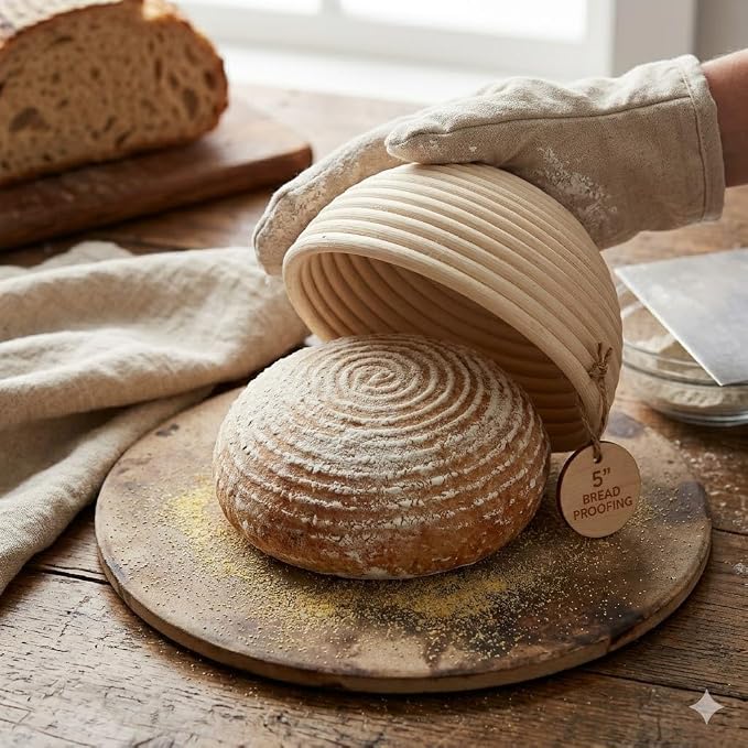 6 Pack Mini Round Banneton Proofing Basket Set 5 Inch, Natural Rattan Small Sourdough Bread Baskets with Linen Liners, Dough Baking Bowls for Professional & Home Bakers - Image 6