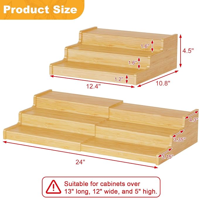 3-Tier Expandable Bamboo Can Rack Organizer for Pantry, Holds Up to 24 Cans | Adjustable Can Storage Holder, Soda Canned goods Organizer Display for Pantry, Cabinet, Countertop (patent pending) - Image 6