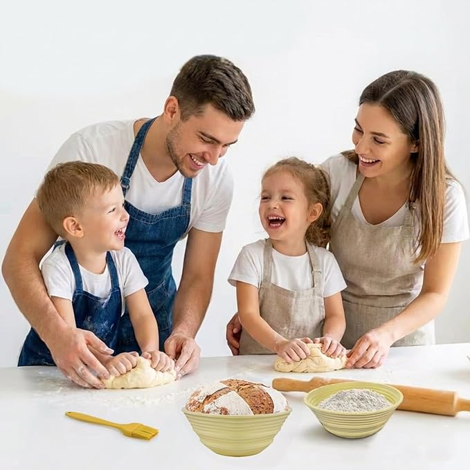 Silicone Bread Proofing Basket Set - 12-Piece All-in-One Kit with Oval & Round Banneton, Dough Scraper, Whisk,Spatula & More - Non-Stick,Easy Clean Sourdough Baking Supplies for Perfect Artisan Bread - Image 5
