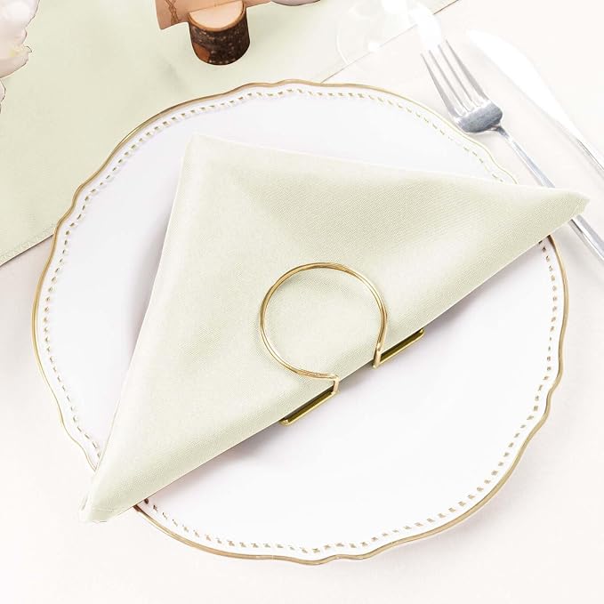 Efavormart Premium Cloth Napkins Set of 5, 20x20 Inch Ivory Seamless Dinner Napkins, Washable Linen Table Napkin Cloth with Hemmed Edges for Weddings, Party and Banquet - Image 8