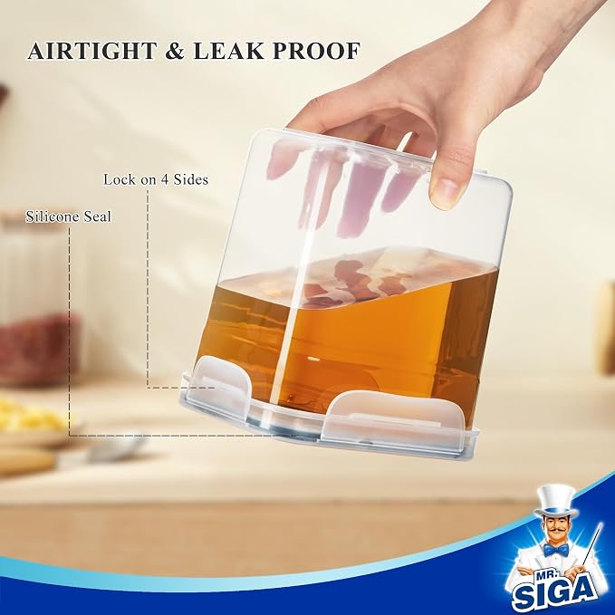 MR.SIGA 12 Pack Airtight Food Storage Container Set for Pantry Organization | Stackable, BPA Free plastic storage containers for pantry, great for snacks, spaghetti, includes 24 reusable sticker labels - Image 2