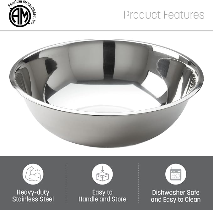 American Metalcraft 2 qt Stainless Steel Mixing Bowl,Silver - Image 3